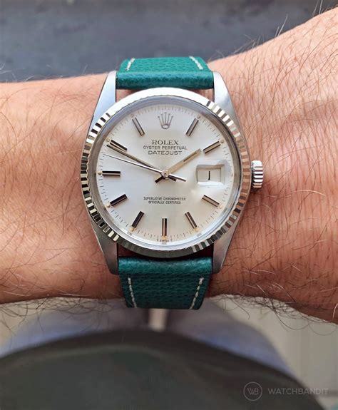 rolex datejust on leather strap